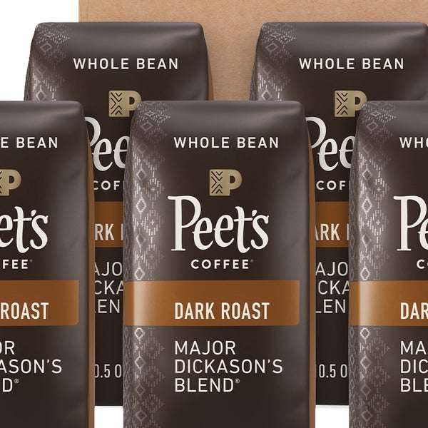 Peet's Coffee Major Dickason's Blend Whole Bean, 10.5 oz Bags, 6-pack