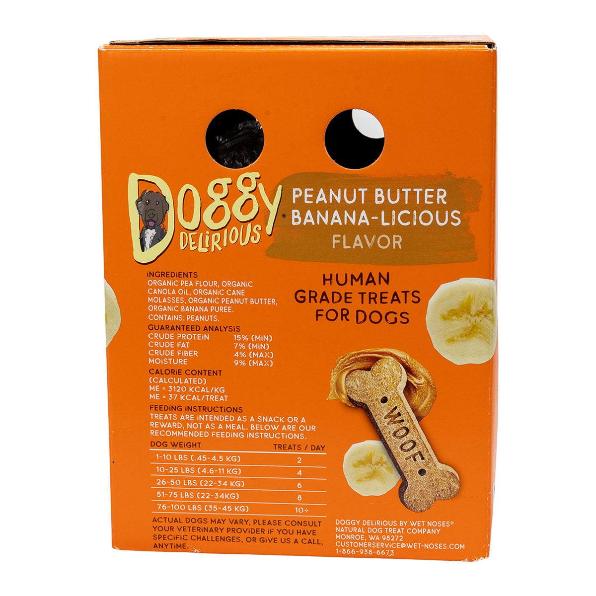 Doggy Delirious Peanut Butter Banana-Licious Flavor Dog Treats, 5 lbs