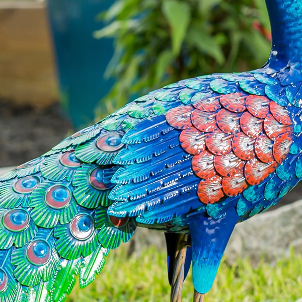 39" Metal Peacock