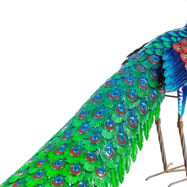 39" Metal Peacock