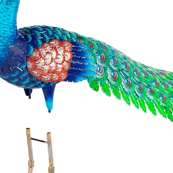 39" Metal Peacock