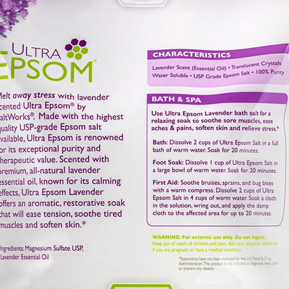 Ultra Epsom Lavender Bath Salts, 18 Pound Bag