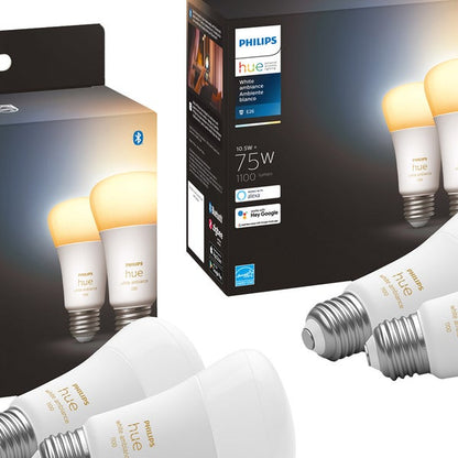 Philips Hue 75W White Ambiance A19 4-pack