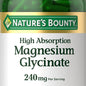 Nature's Bounty Magnesium Glycinate 240 mg, 180 Capsules