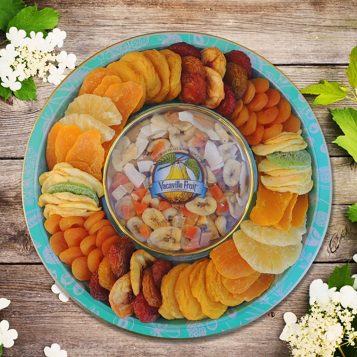 Vacaville Dried Fruit and Tropical Medley Spring Tin Tray 36 oz.