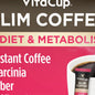 VitaCup Slim Instant Coffee Packets, Boost Diet & Metabolism, 30-count