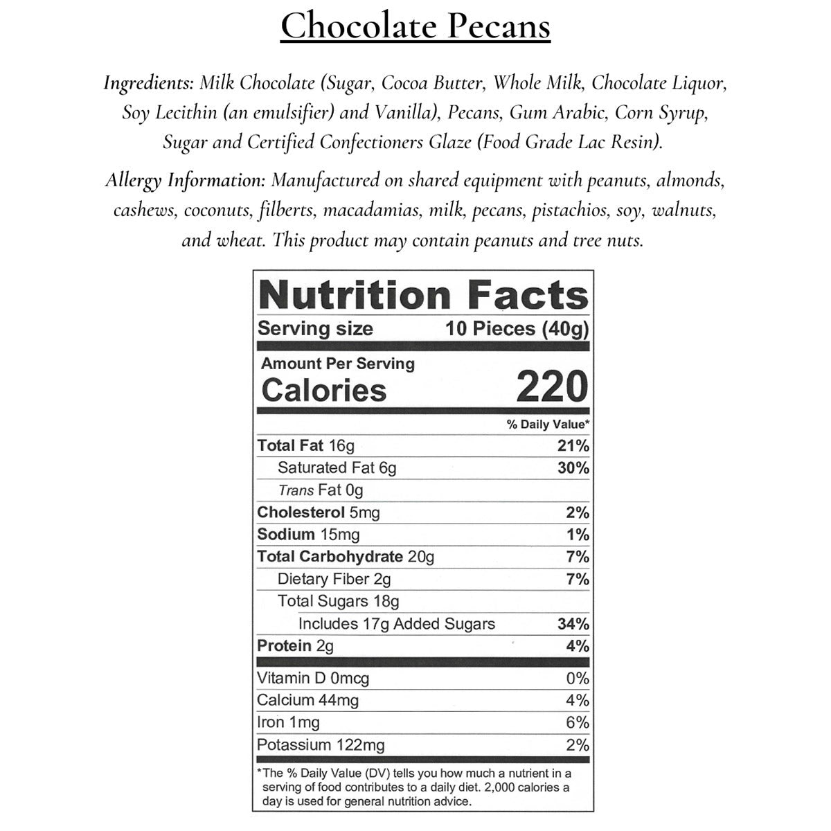 Heaton Pecans Large Square Milk Chocolate Covered Pecan Tin, 3.75 lb.