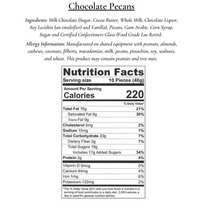 Heaton Pecans Large Square Milk Chocolate Covered Pecan Tin, 3.75 lb.
