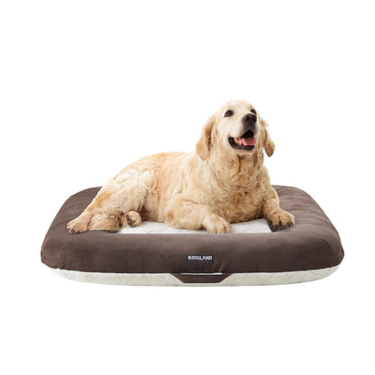 Kirkland Signature Square Plush Tufted Napper Pet Bed, Brown