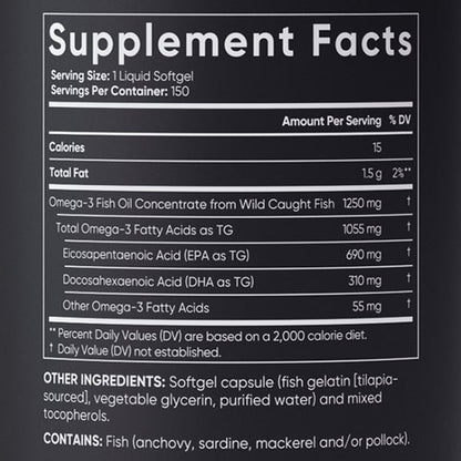 Sports Research Triple Strength Omega-3 Fish Oil, 150 Fish Softgels