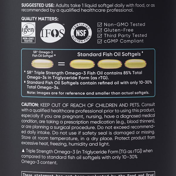 Sports Research Triple Strength Omega-3 Fish Oil, 150 Fish Softgels