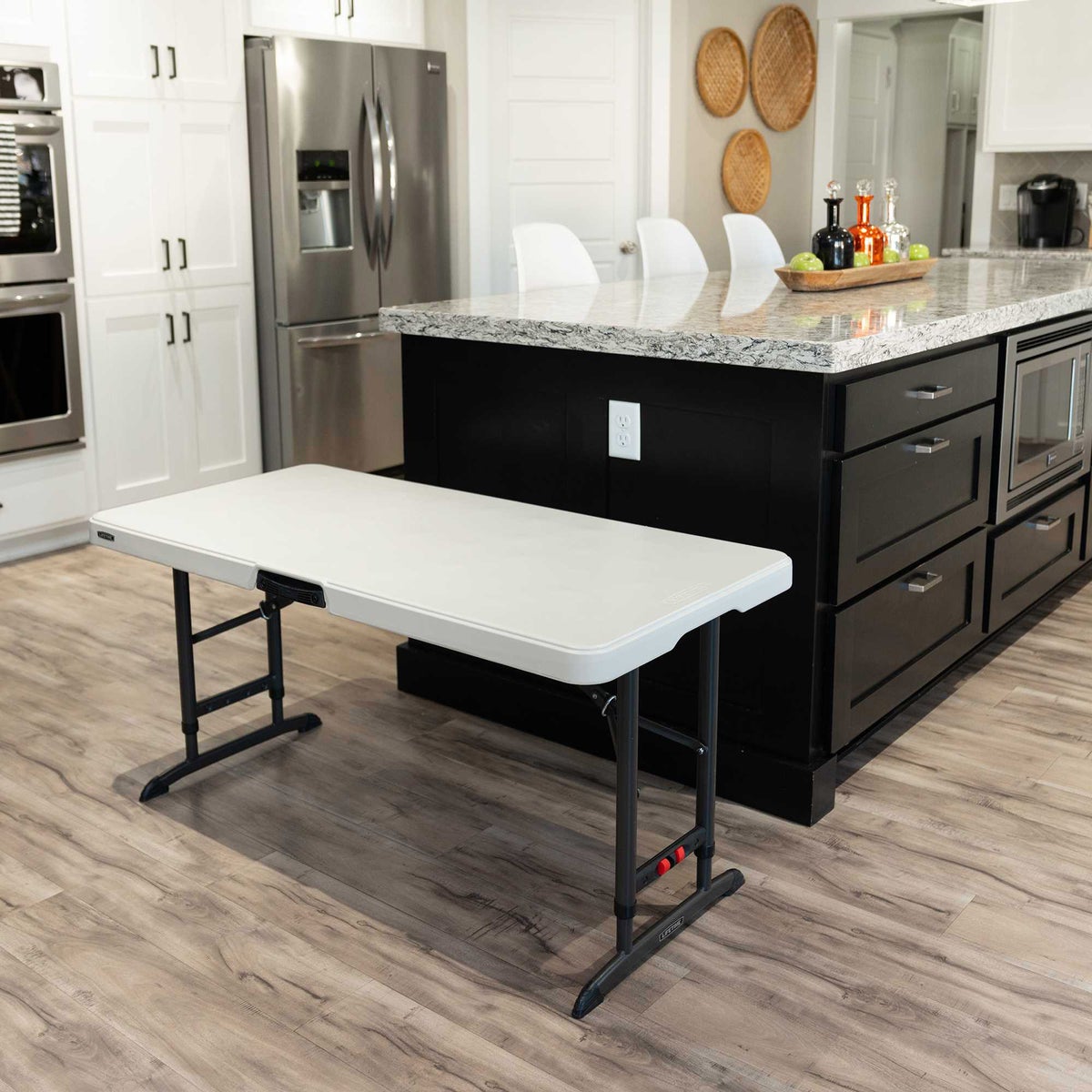 Lifetime 4-Foot Commercial Adjustable Height Folding Table (2-pack)