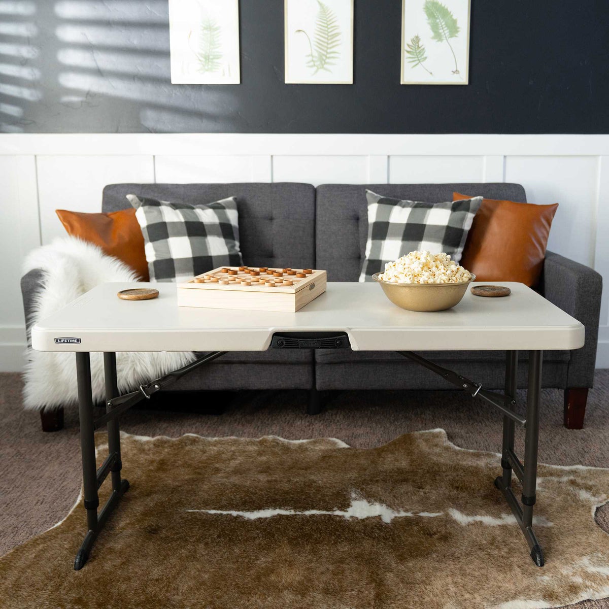 Lifetime 4-Foot Commercial Adjustable Height Folding Table (2-pack)