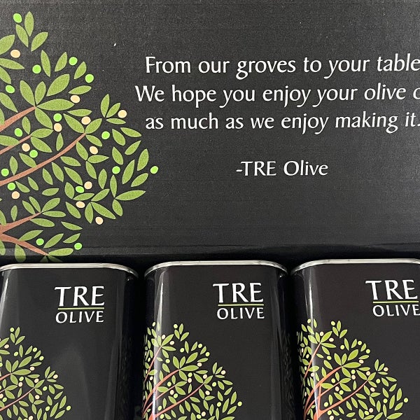 Tre Olive Harvest Variety Gift Box Extra Virgin Olive Oil 3-Pack