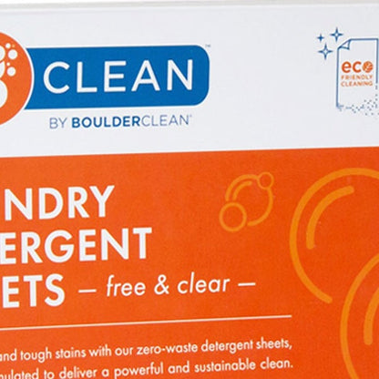 Boulder Clean Laundry Detergent Sheets, Free & Clear, 160 Loads, 80 Sheets