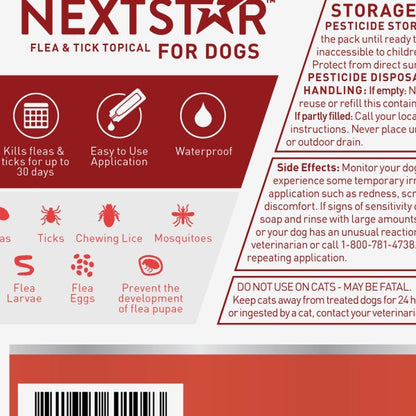 NEXTSTAR Flea & Tick Topical Prevention for Dogs 89-132lbs, 6-Month Supply