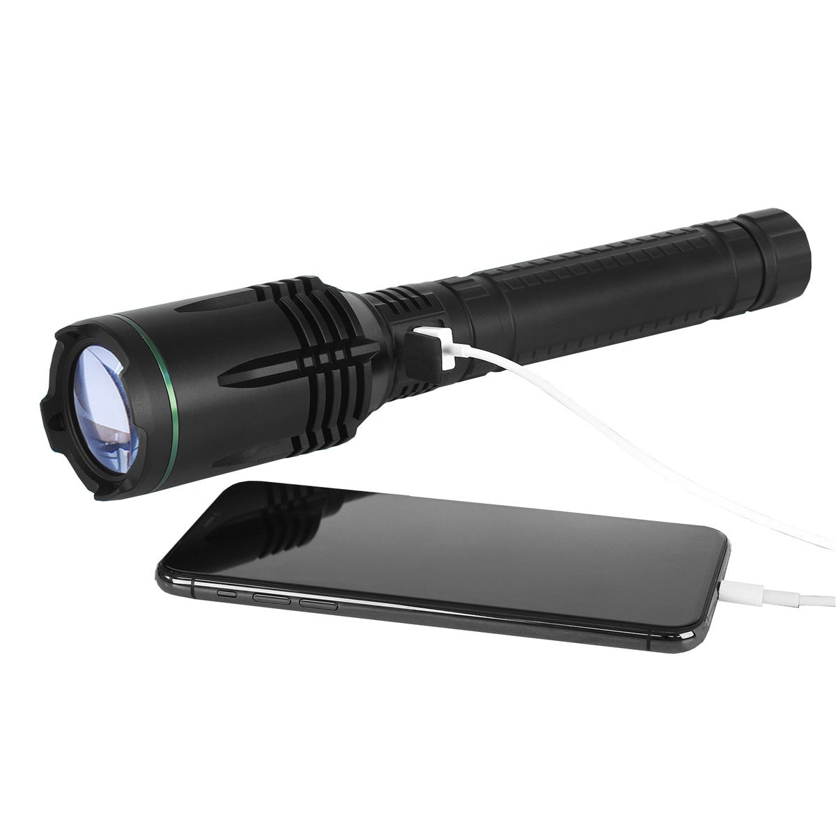 3,000 Lumen LED Flashlight with Rechargeable Batteries and 3 “C” Batteries