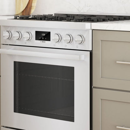 Bosch 800 Series 30" Freestanding High Efficiency GAS Range with Powerful Dual-Flame Burner