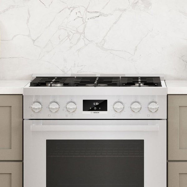 Bosch 800 Series 30" Freestanding High Efficiency GAS Range with Powerful Dual-Flame Burner