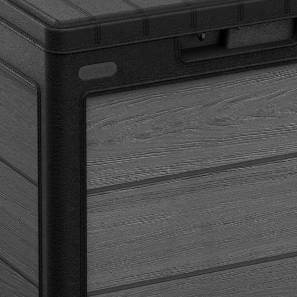 Keter Cortina 30 Gallon Resin Deck Box for Patio Outdoor Storage, Grey