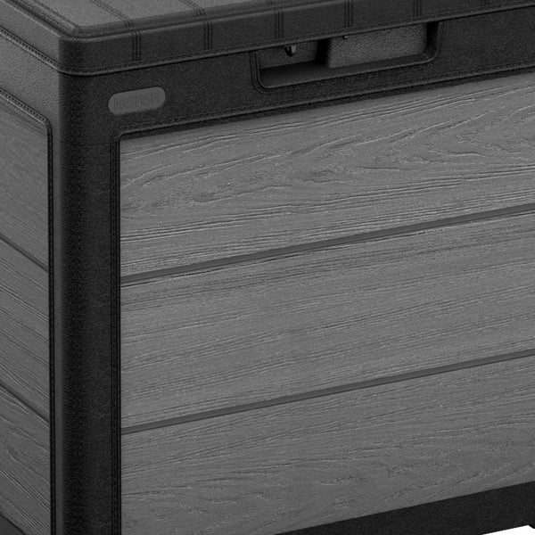 Keter Cortina 30 Gallon Resin Deck Box for Patio Outdoor Storage, Grey