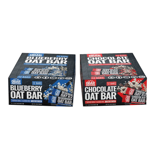 OBAR Blueberry Oat and Chocolate Oat Bars 2-Pack, 24 Total Bars (2.5 oz. each)