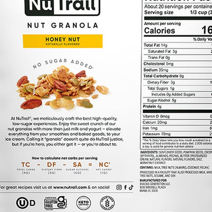 NuTrail Keto Nut Granola Honey Nut 2-pack (22 oz. each)