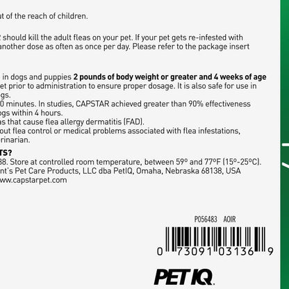 Capstar Oral Flea Tablets for Dogs Over 25 lbs, 6-count Tablets, 2-pack