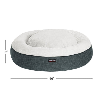 Kirkland Signature 40” Round Nest Pet Bed, Black Birdseye