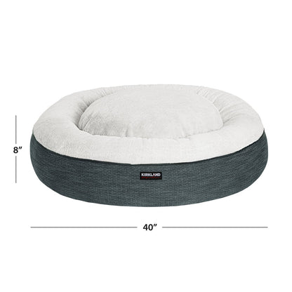Kirkland Signature 40” Round Nest Pet Bed, Black Birdseye