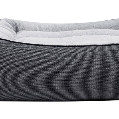Kirkland Signature Rectangular Bolster 46" x 36" Pet Bed, Black and White Houndstooth