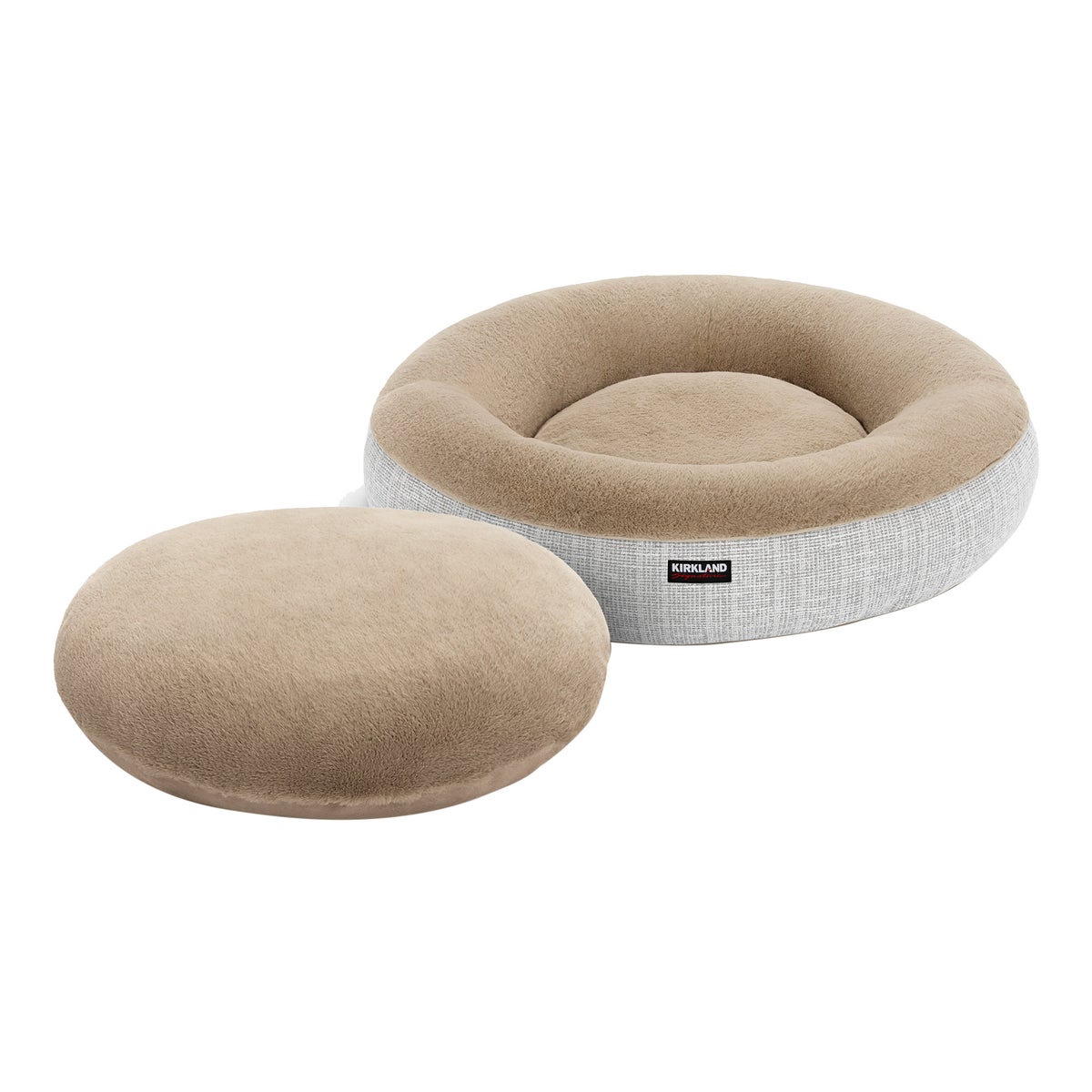 Kirkland Signature 40” Round Nest Pet Bed, Neutral Texture