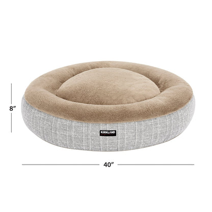 Kirkland Signature 40” Round Nest Pet Bed, Neutral Texture