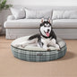 Kirkland Signature 40” Round Nest Pet Bed, Grey Plaid