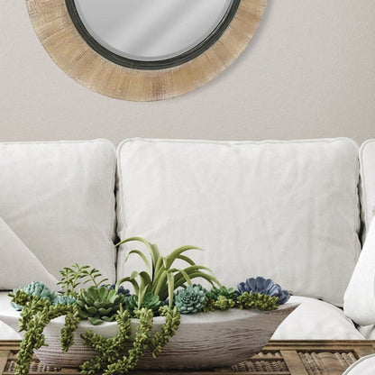 Wellington 32" Round Wood Mirror