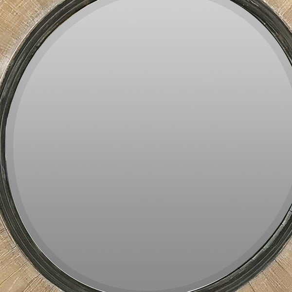 Wellington 32" Round Wood Mirror