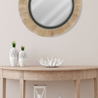 Wellington 32" Round Wood Mirror