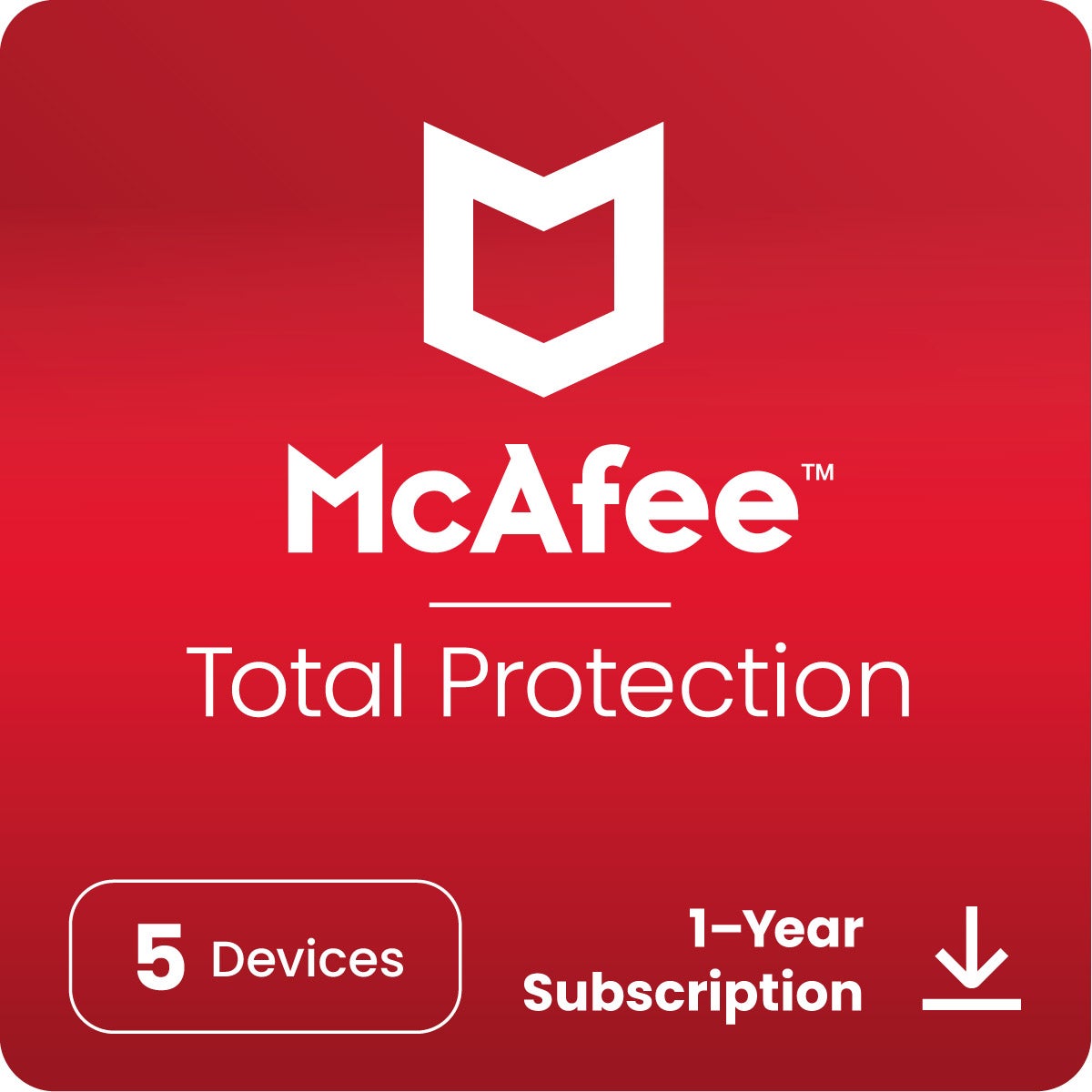 McAfee Total Protection, 5 Devices, 1-Year Subscription (E-delivery)