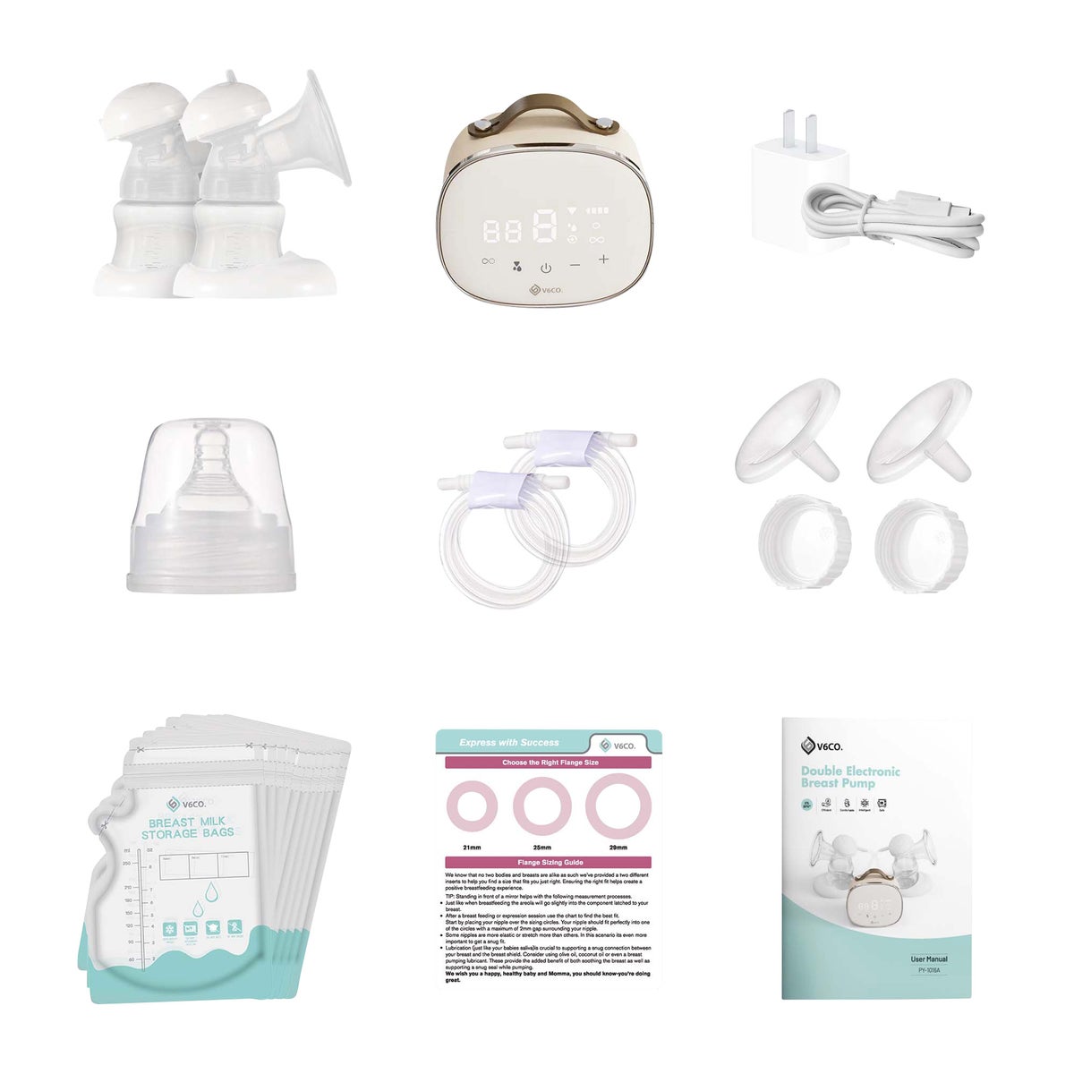 V6CO Double Electric Breast Pump Kit