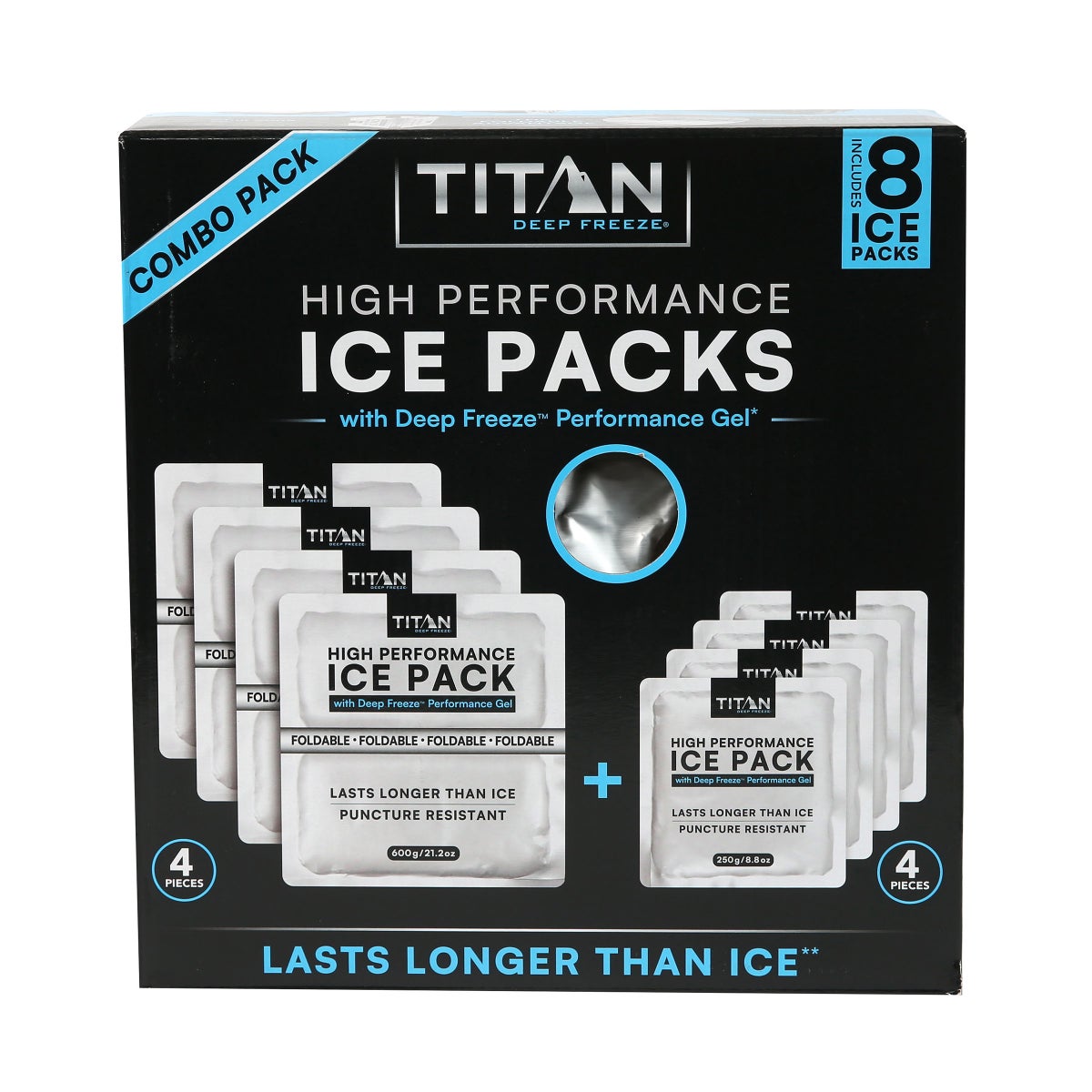 Titan High Performance Ice Pack Set, 8-pack