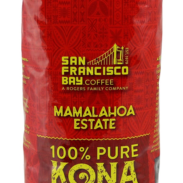 San Francisco Bay Mamalahoa Estate 100% Pure Kona Whole Bean Medium Roast Coffee 1 lb