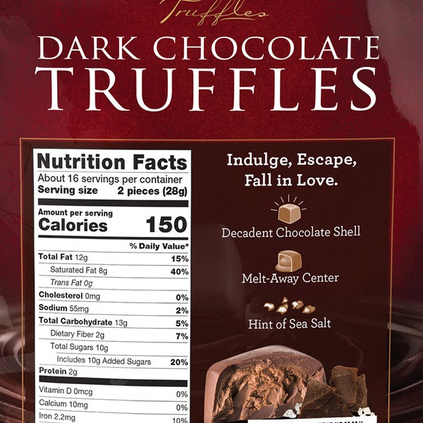 Utah Truffles Dark Chocolate Truffles With Sea Salt 16 oz, 2-pack