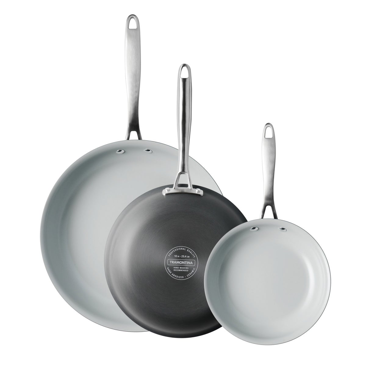 Tramontina 3-pack Hard Anodized Aluminum Ceramic Nonstick Fry Pan Set