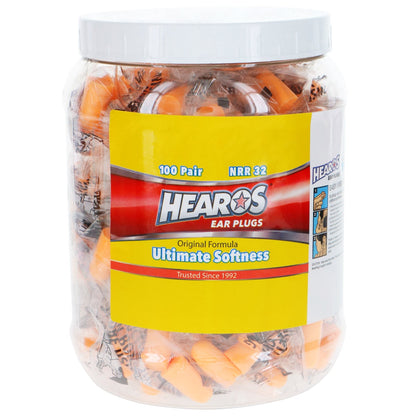 Hearos Foam Ear Plugs Original Formula Ultimate Softness, 100-pair