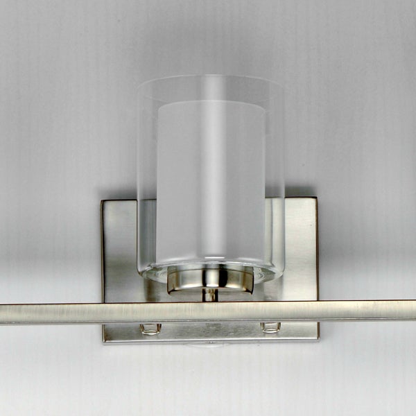 Duet 3-Light Satin Nickel Vanity Light with Integrated LED Bulbs