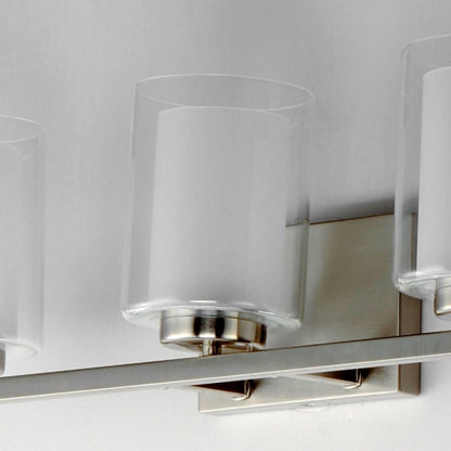 Duet 3-Light Satin Nickel Vanity Light with Integrated LED Bulbs