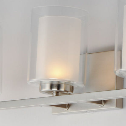 Duet 3-Light Satin Nickel Vanity Light with Integrated LED Bulbs