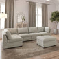 Thomasville Tisdale Modular Sectional 6-piece Beige with Storage Ottoman