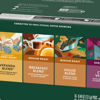 Starbucks Classic Roasts Variety Pack K-Cup Pod, 64-count