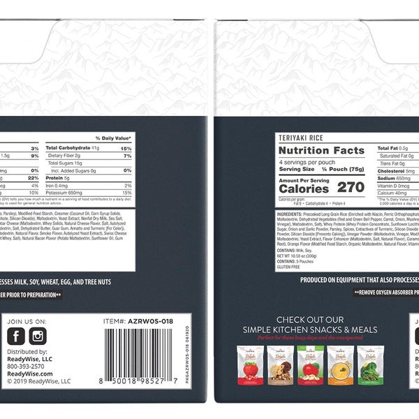 ReadyWise Gluten-Free Emergency Food Entree 2 Box Kit (40 Total Servings)